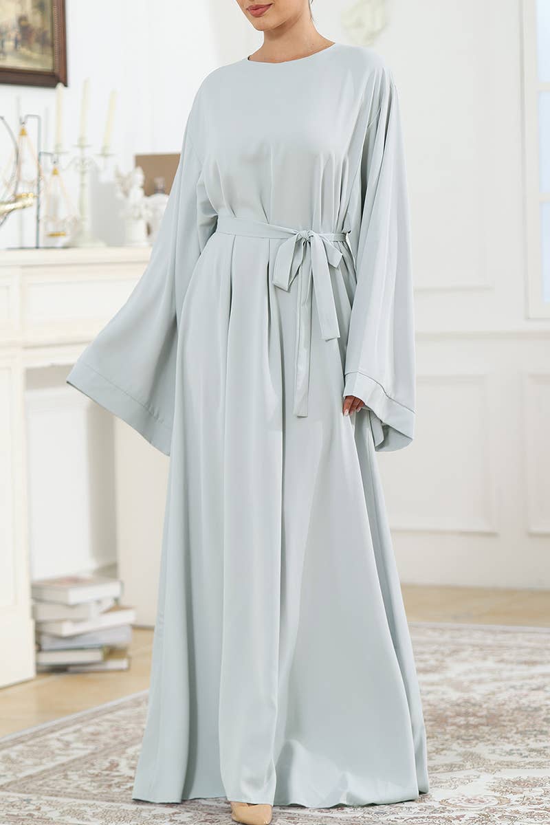 CWDMD5313_OLID COLOR CONSERVATIVE SIMPLE ROBE CASUAL DRESS