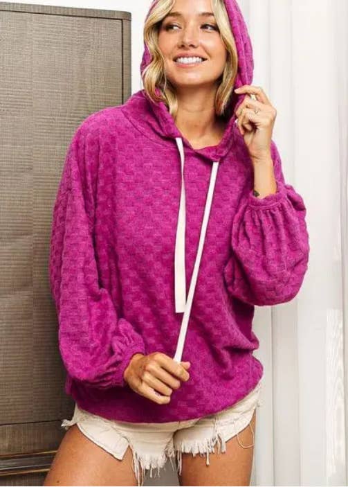 FASHION SOLID COLOR PULLOVER LONG-SLEEVED HOODIE