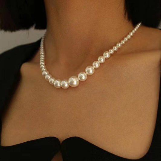 ELEGANT RETRO GRADIENT PEARL NECKLACE