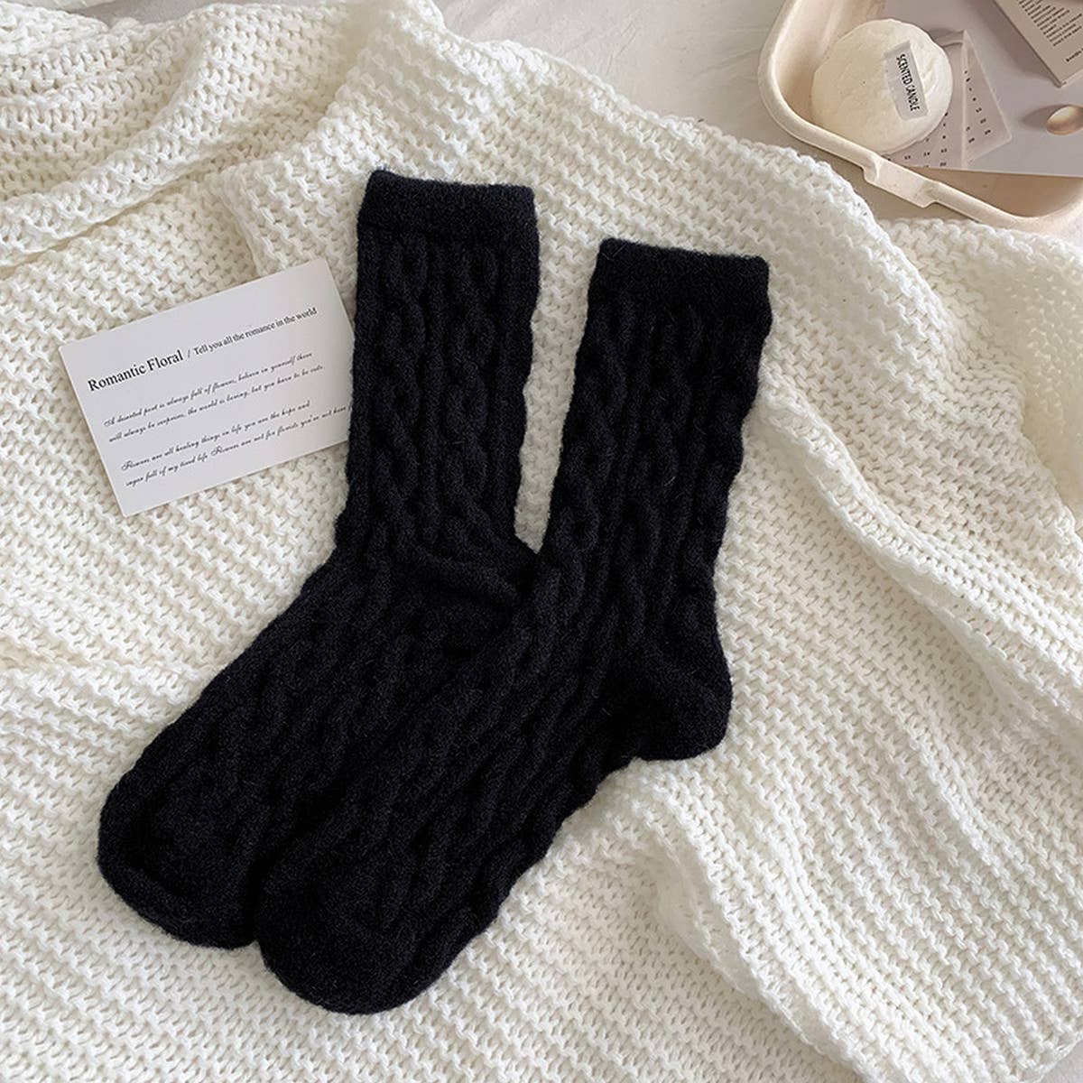 Cozy Thick Plush Hemp-Knit Socks for Fall & Winter