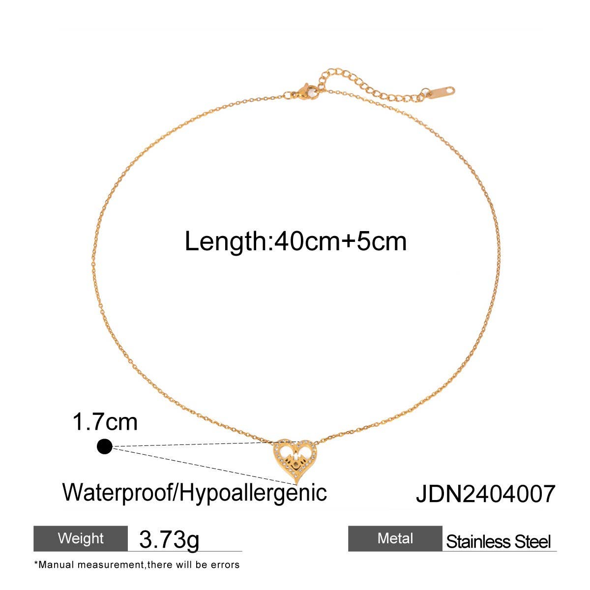 EUROPEAN AND AMERICAN HEART SHAPED LETTER NECKLACE_CWAJE1891