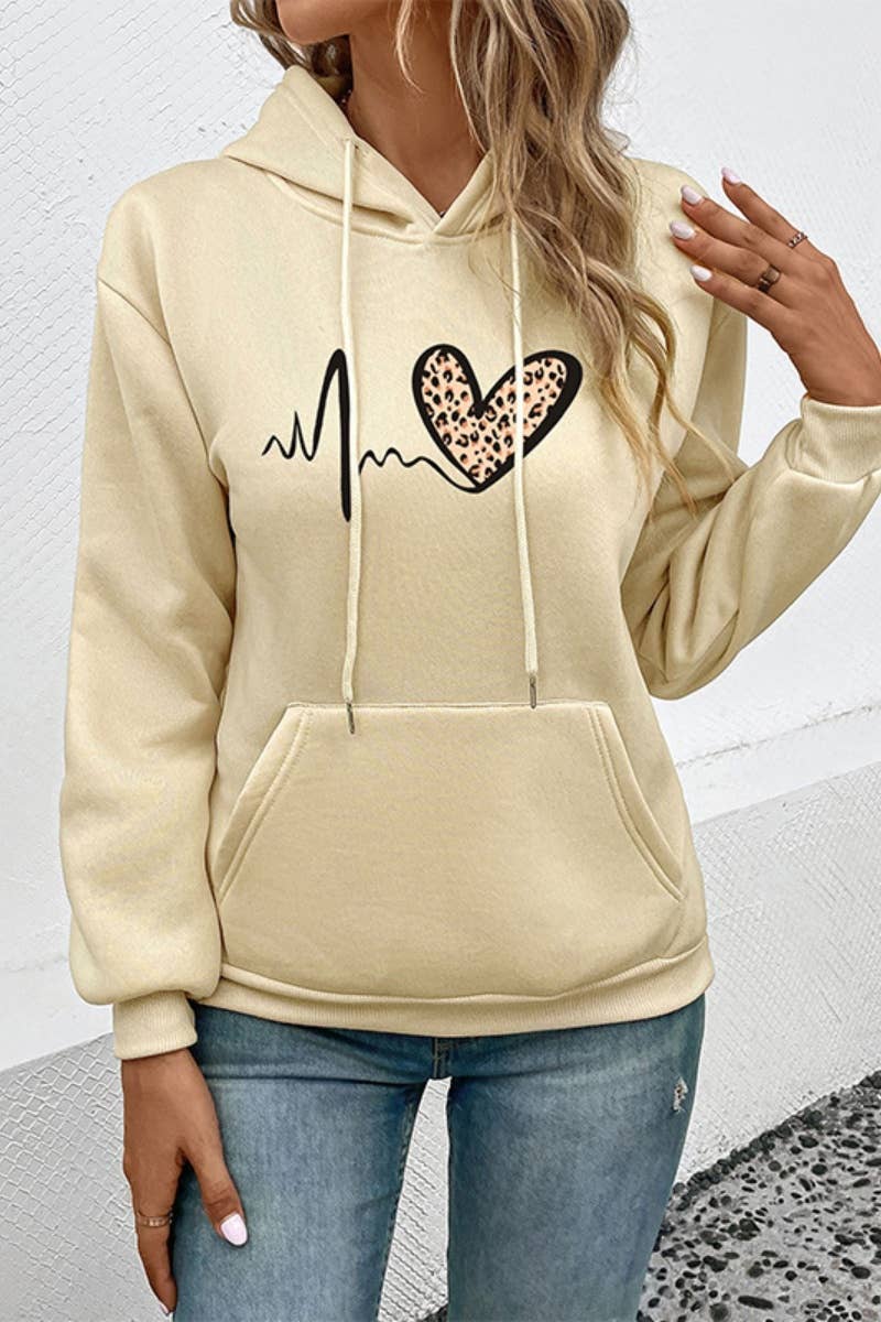 CWOHOL1008_HOODED LOVE PRINT POCKET LONG-SLEEVED HOODIE