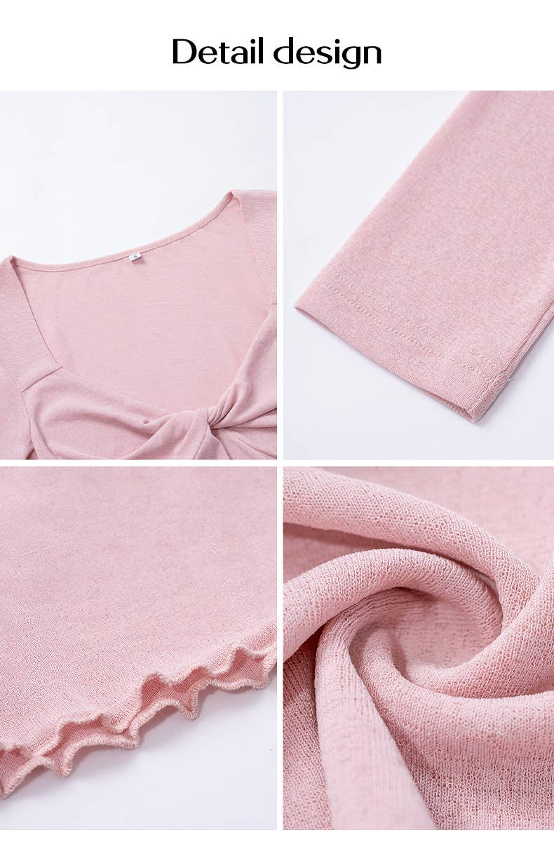 Y2K SEXY LOW CUT KINK BM LONG SLEEVE CROP TEE