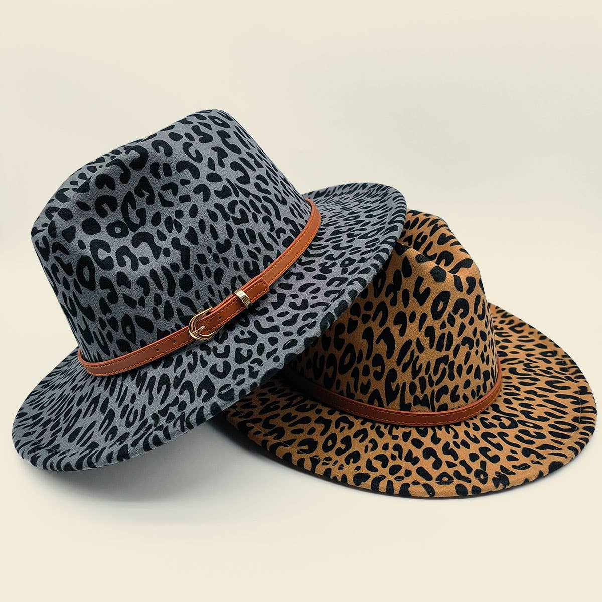 WOMEN WARM AND SIMPLE LEOPARD PANAMA HAT_CWAH0704