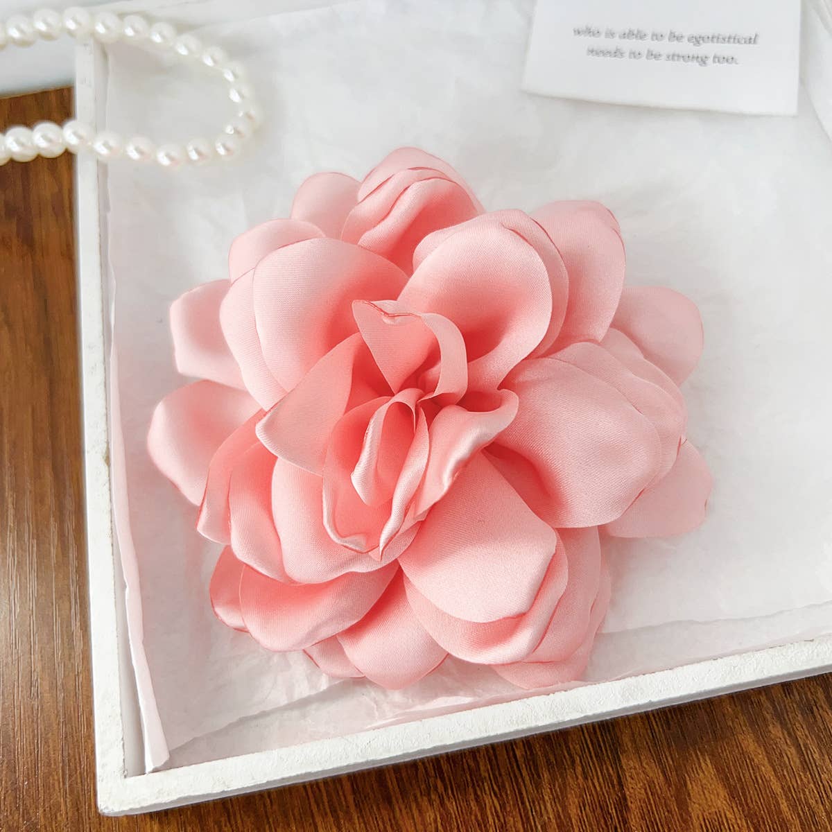 Fresh rose-themed fabric flower hair clips