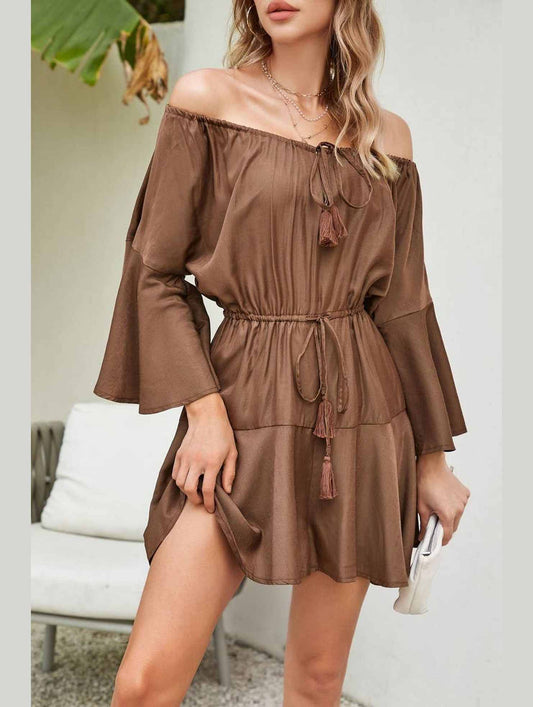 A LINE NECK DRAWSTRING FLARED SLEEVE JUMPSUIT_CWSJS0530