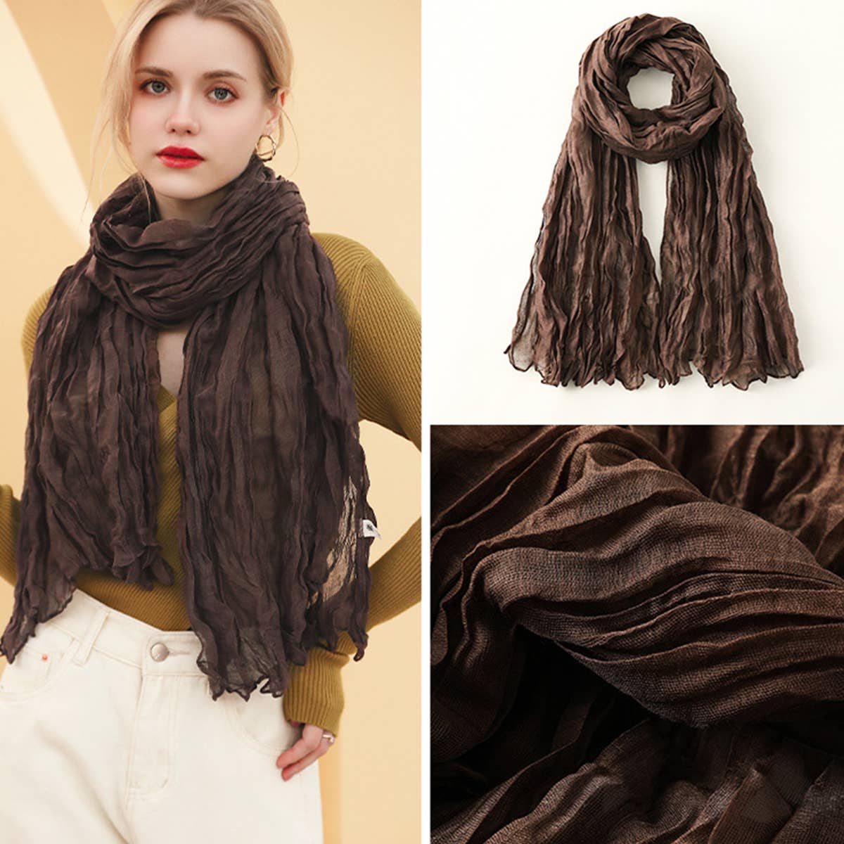 WOMEN COTTON SCARVES SOFT FASHION WRAP SHAWL