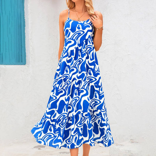PIN-DOWN BOHO CHIC BEACH LONG DRESS