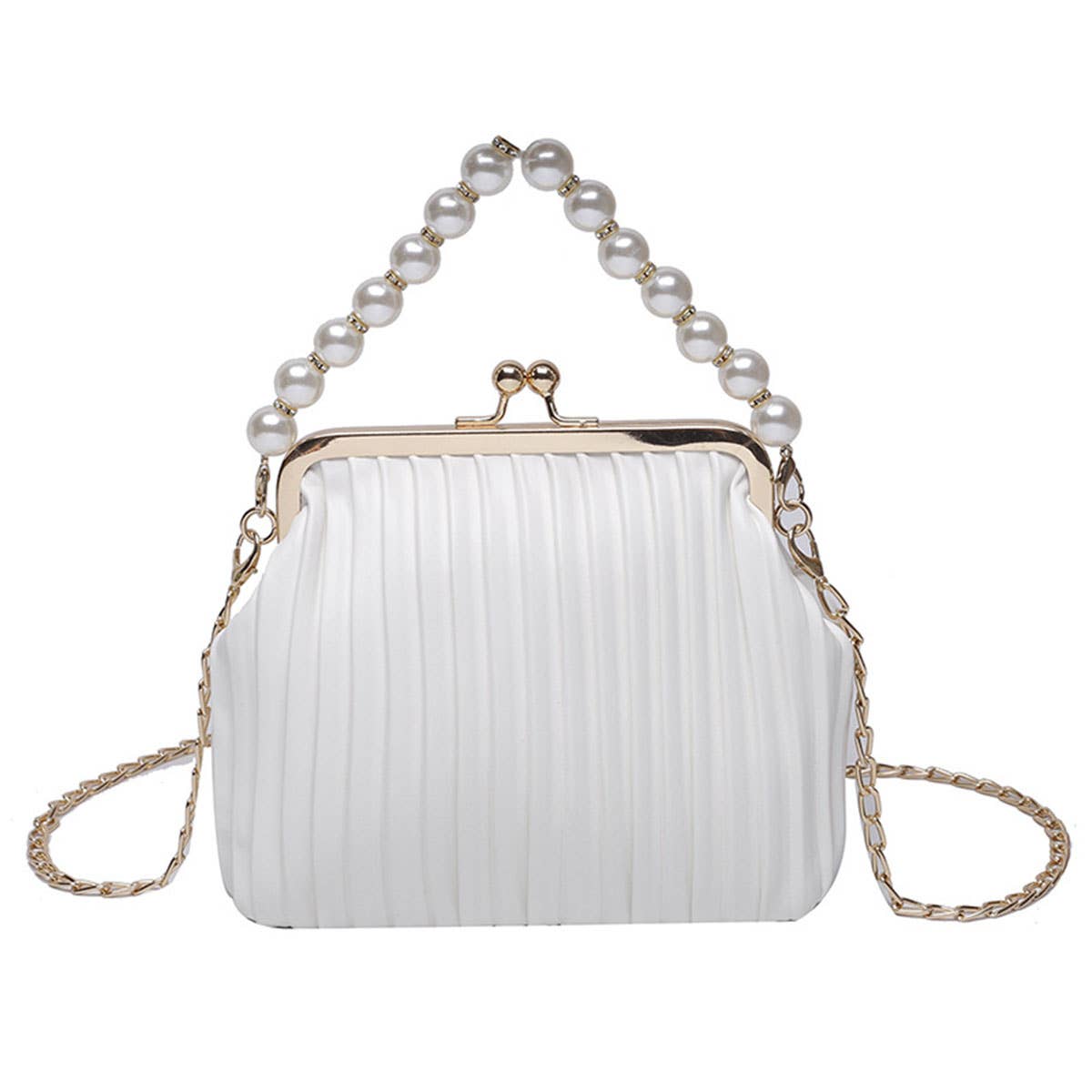 Pearl shell bag diagonally across the body