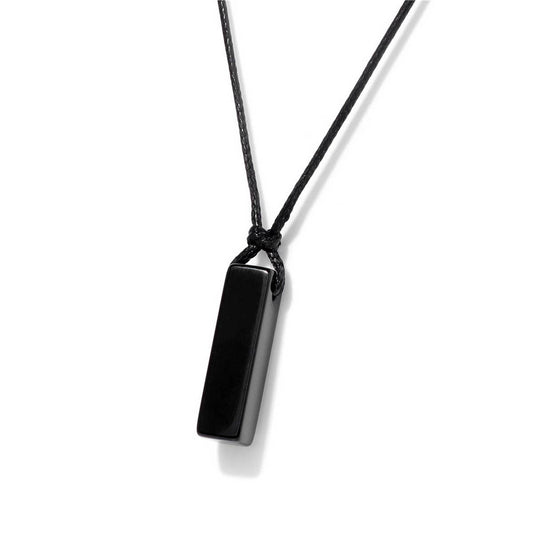 CWAJE3881_IRREGULAR STONE RECTANGULAR PENDANT NECKLACE