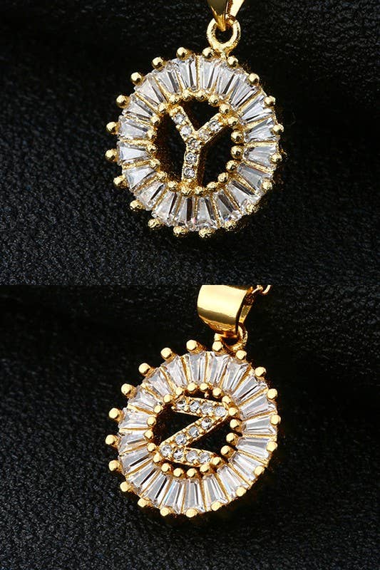 A-Z ALPHABET LETTER SUN PENDANT NECKLACE_CWAJE055-B20221