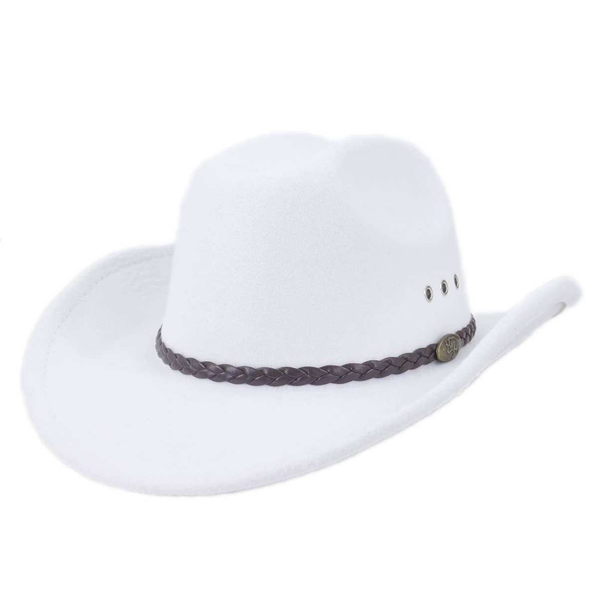 Western Cowboy Wool Felt Hat Wide Brim Jazz Hat_CWAH0677
