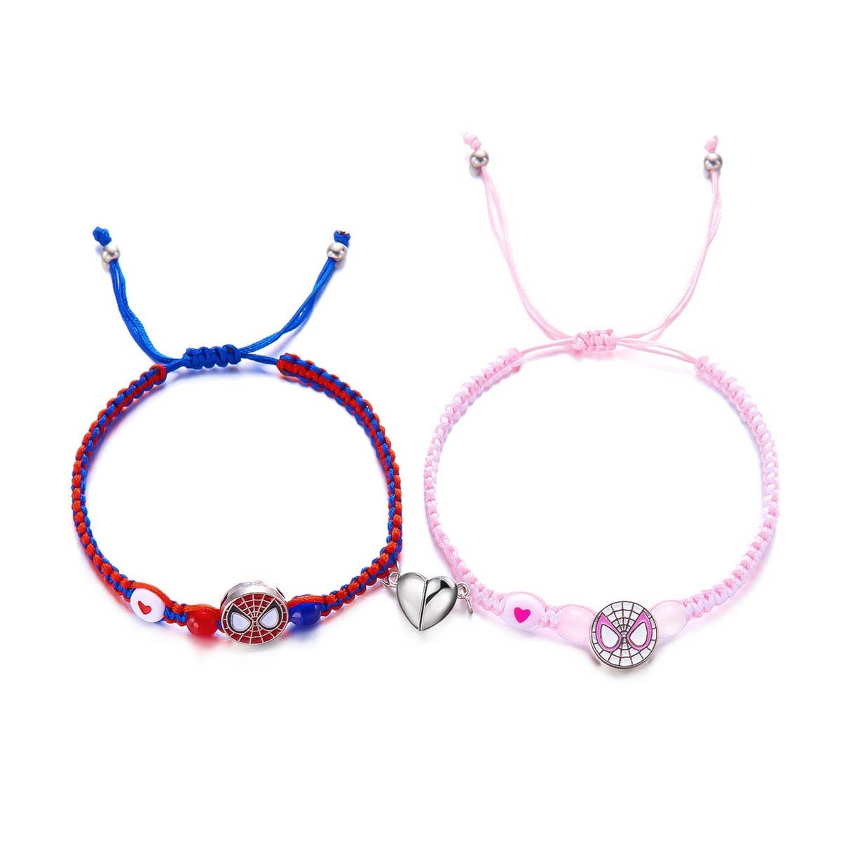 CWAJE2505_HALLOWEEN WOVEN HEART MAGNETIC COUPLE BRACELET