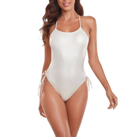 SLEEVELESS SOLID TIE ONE-PIECE BIKINI SWIMSUIT_CWMW0615