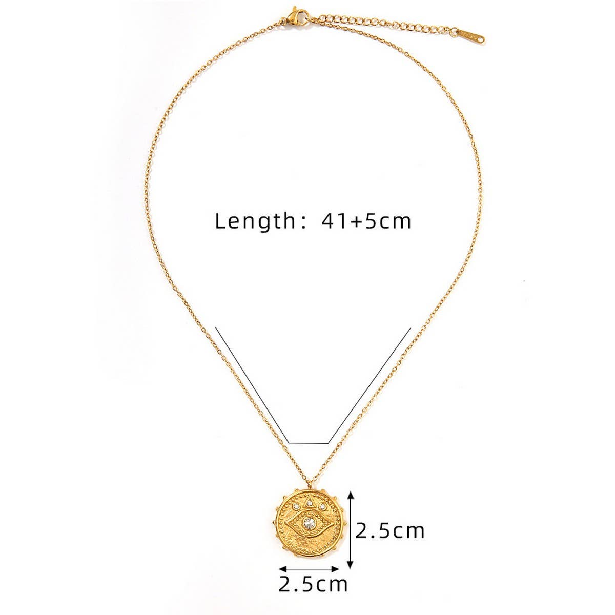 Classic Evil Eye Zircon Pendant Stainless Steel