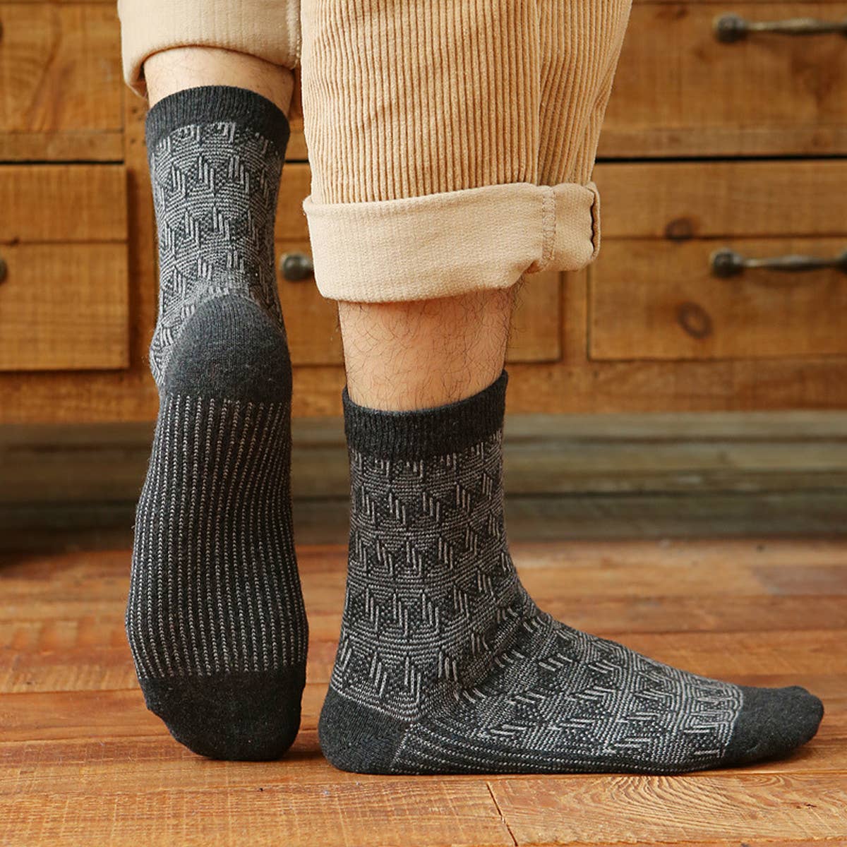 5 PAIRS OF CASUAL SIMPLE THICK WARM COTTON SOCKS_CWMS0687