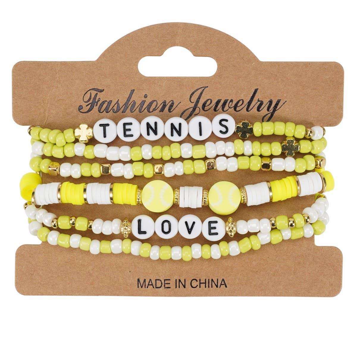 CWAJE05677_SPORTS BALL CHARM BEADED ELASTIC GAME BRACELET