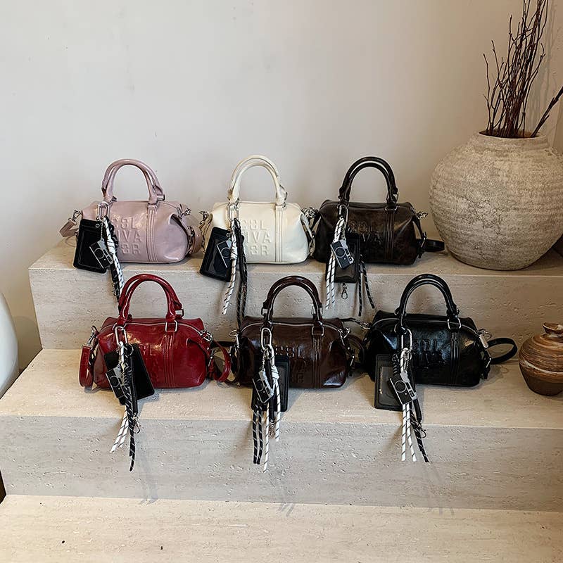 Retro portable Boston pillow bag