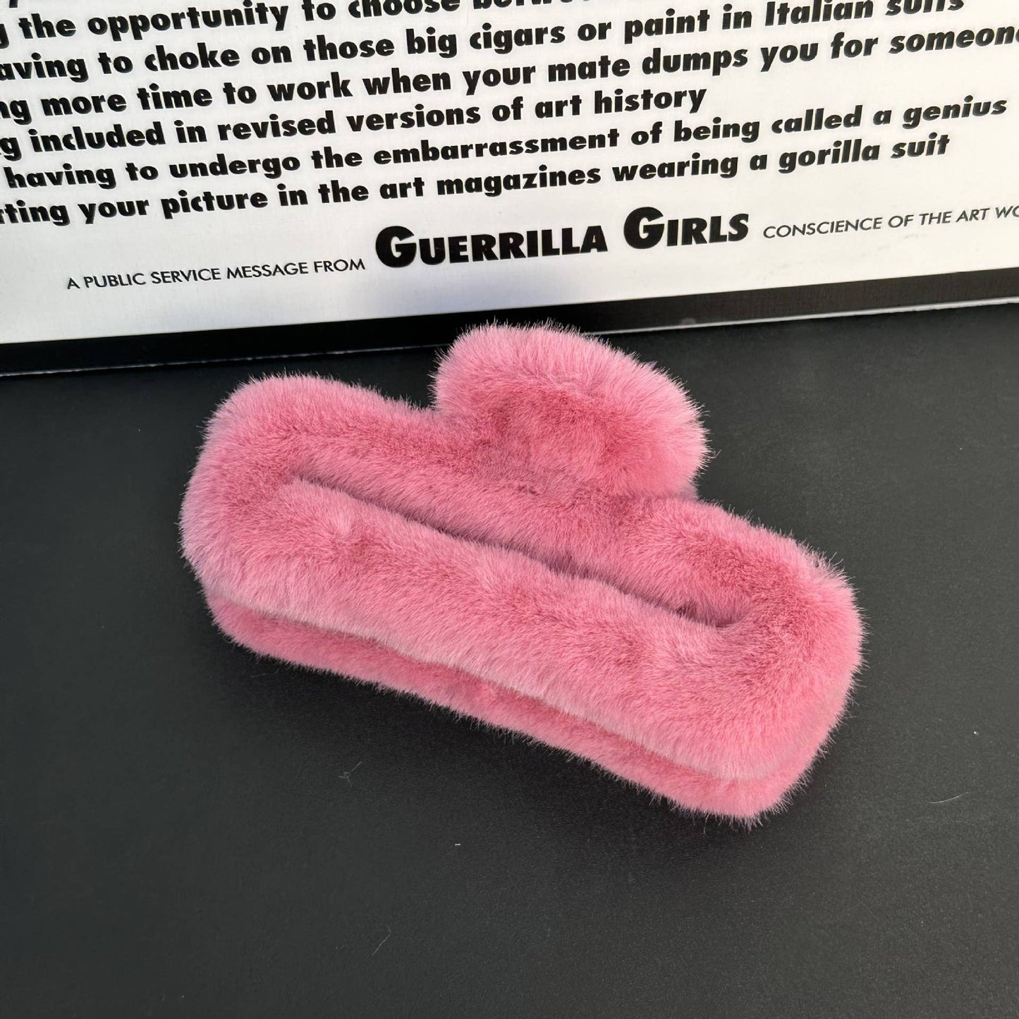 Plush clip with advanced white hair grip