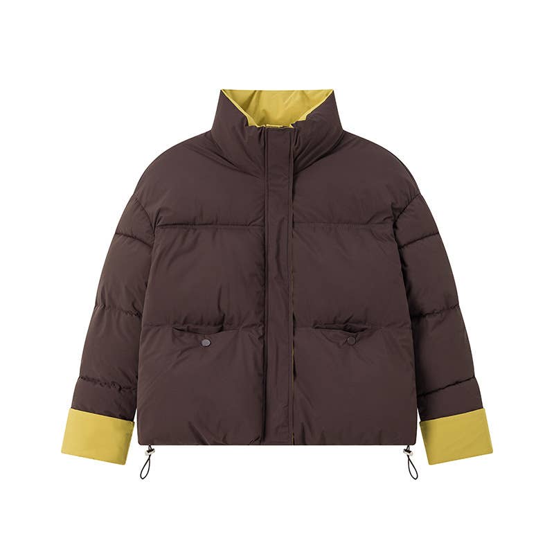 Short standing collar loose thick padded jacket