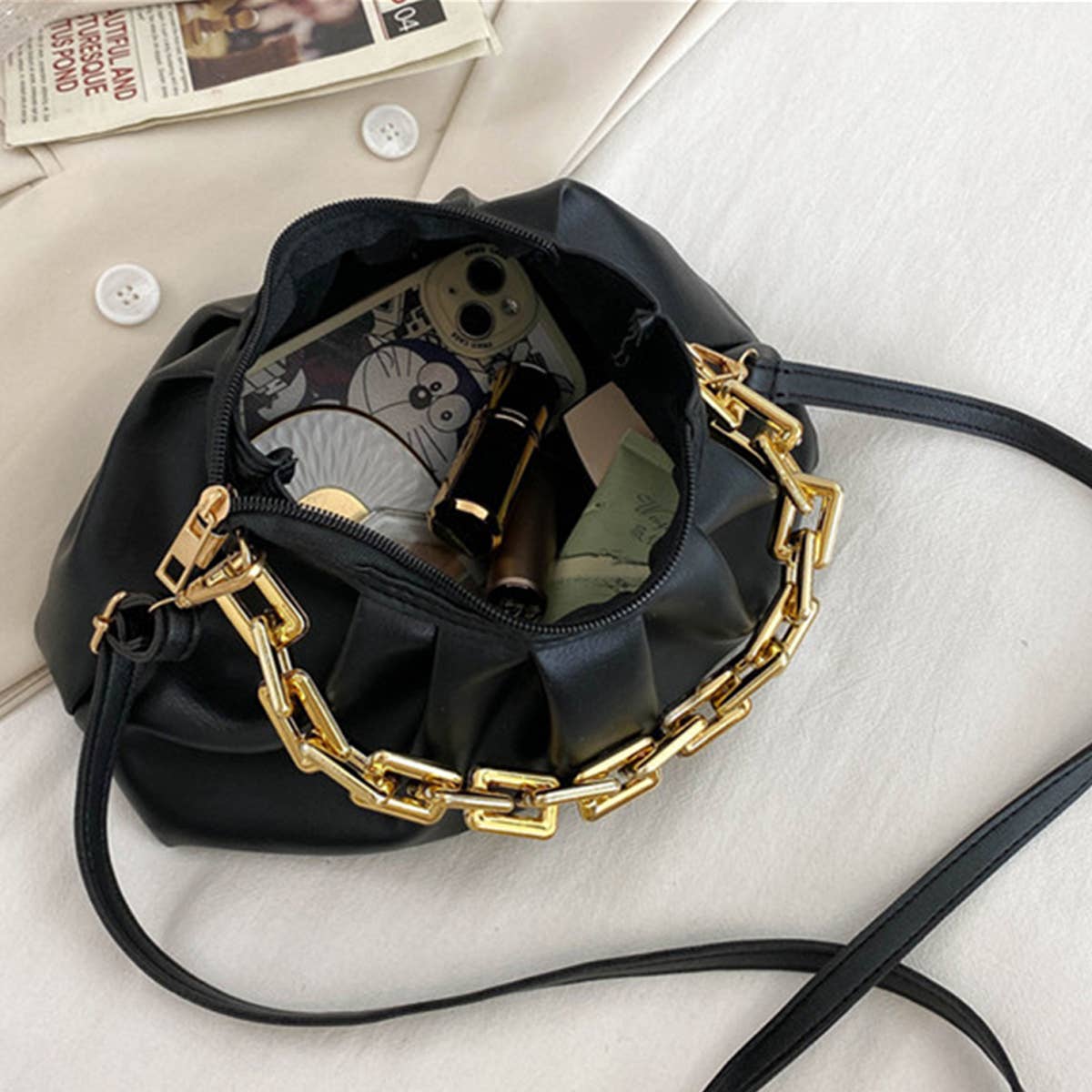 FASHION CHAIN STRAP HOBO BAG_CUAB0156