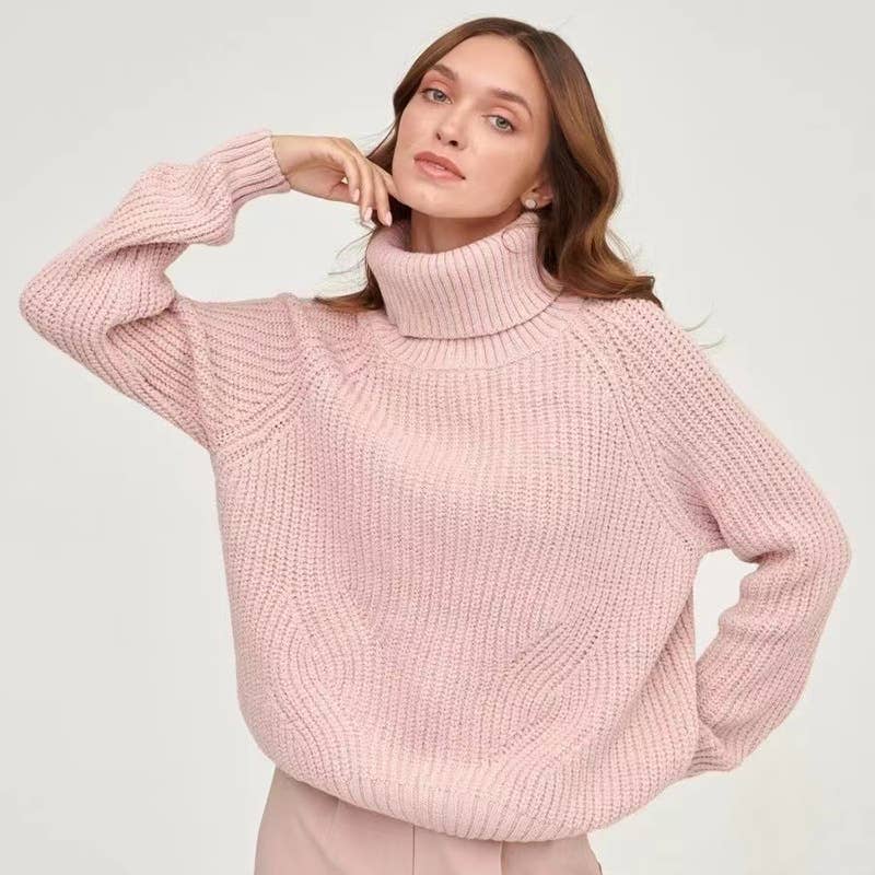 TURTLENECK CASUAL SIMPLE MEDIUM LONG SWEATER