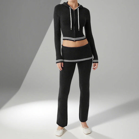 Autumn and winter fashion knitted two-piece set