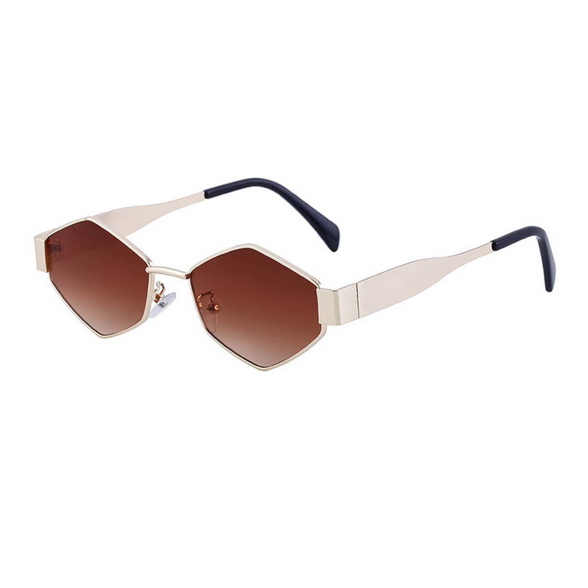 IRREGULAR METAL SUNGLASSES WITH WIDE TEMPLES