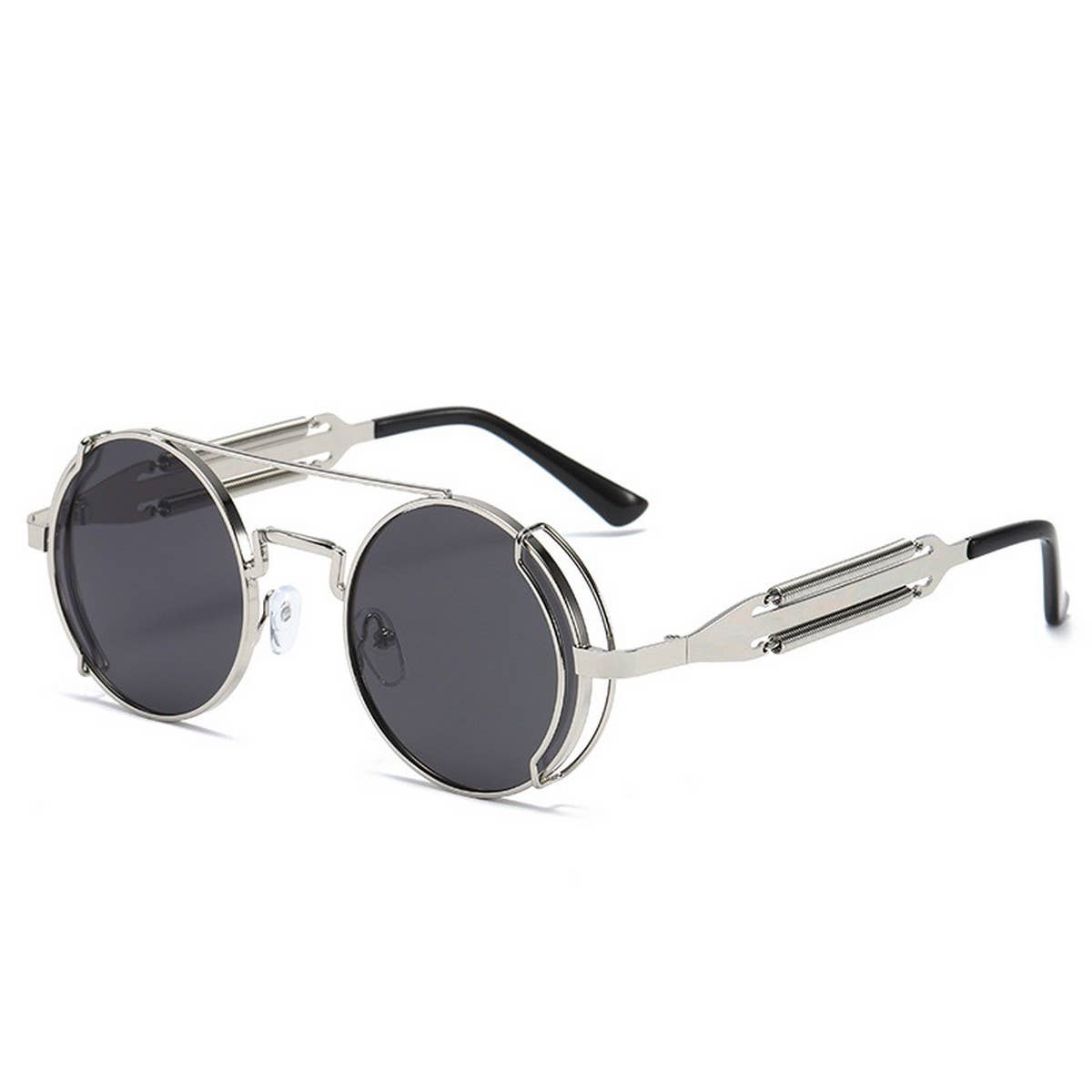 METAL ROUND FRAME STEAMPUNK METAL SUNGLASSES