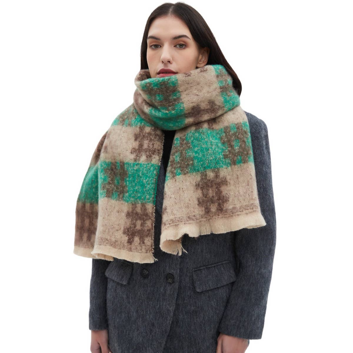 Circle Yarn Jacquard Scarf ? Unisex Winter Wrap