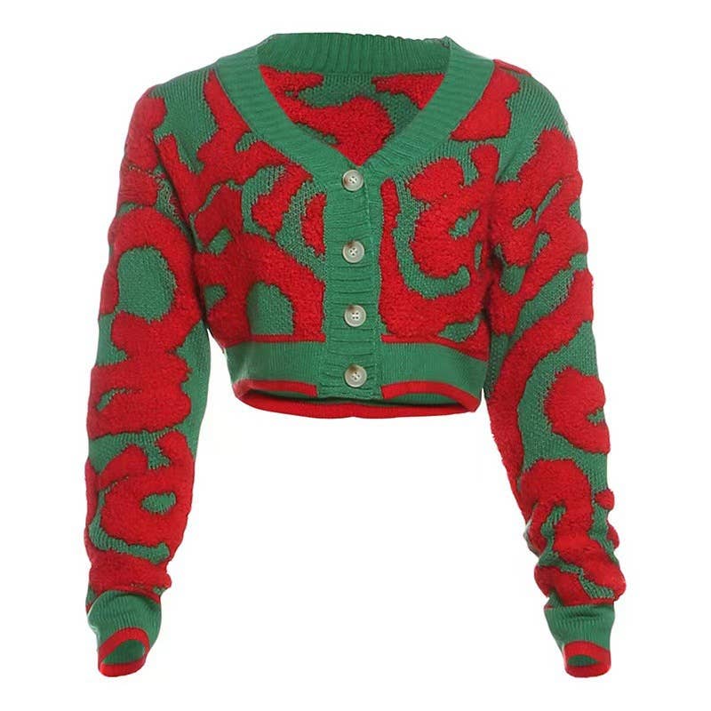 STYLISH LOW-CUT BUTTON-UP SLIM-FIT KNIT CARDIGAN