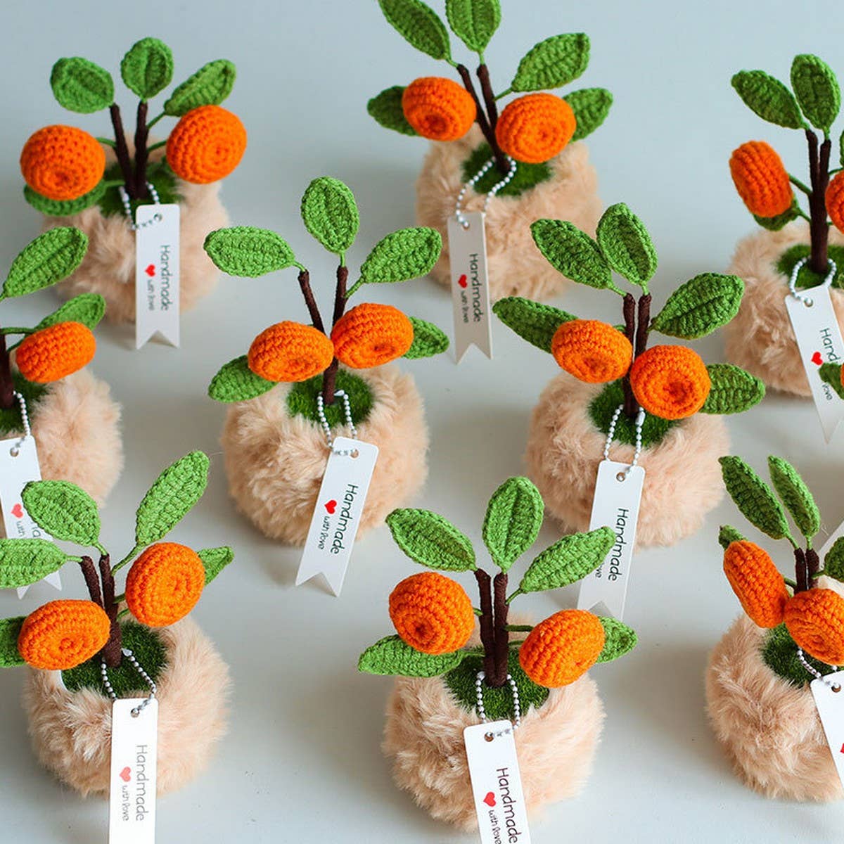 CWMM9279_HAND-CROCHETED GOOD LUCK ORANGE POTTED PLANT