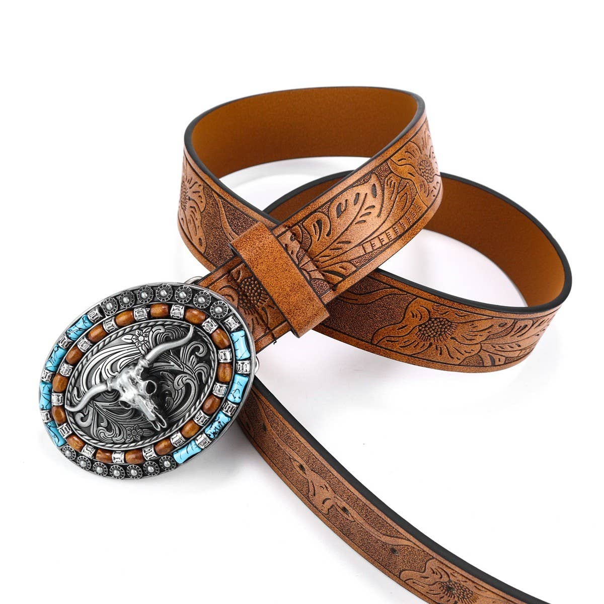 CLASSIC MEN'S PUNK EMBOSSED LEATHER BELT_CWABE0410