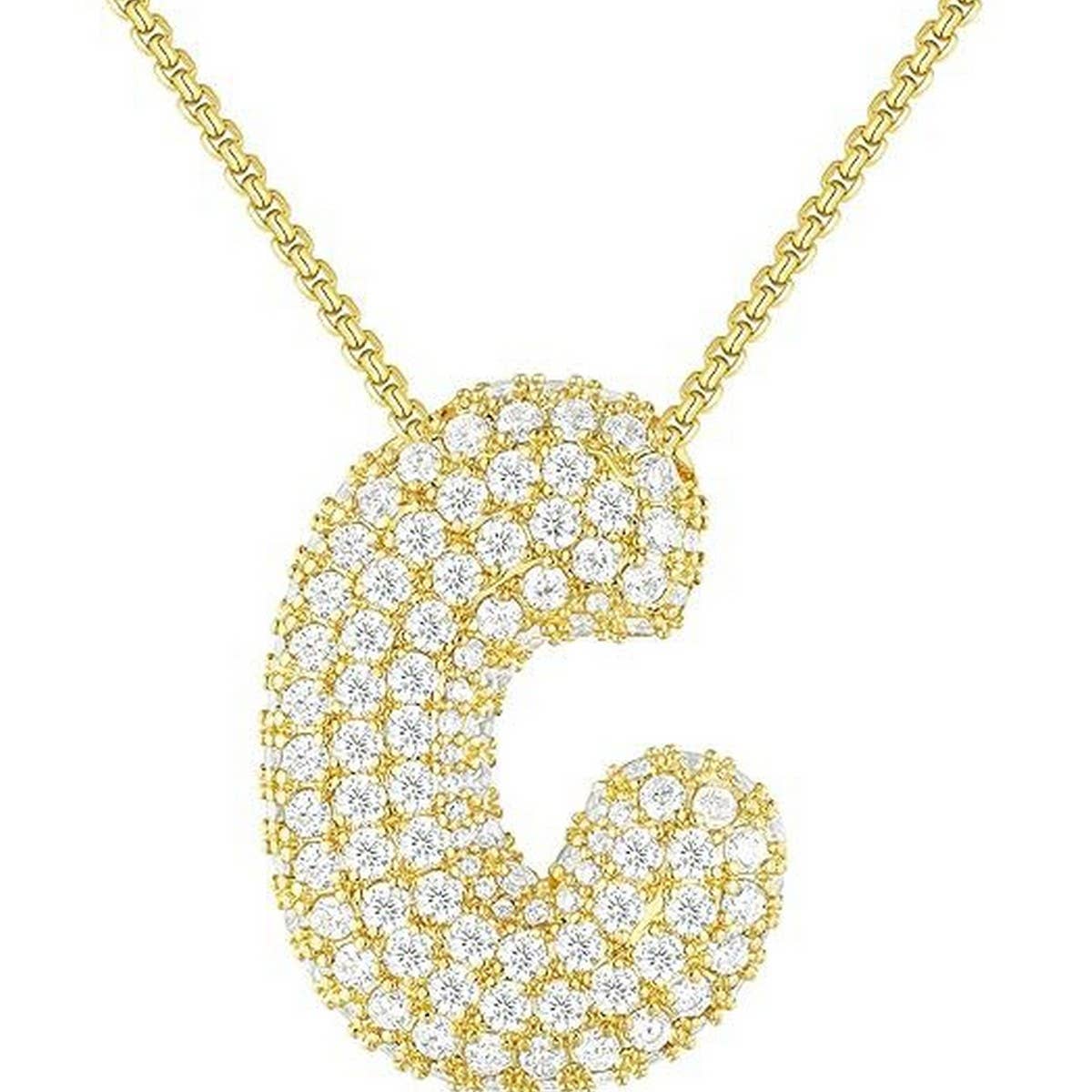 26 Letters Necklace - Copper Zirconia Pendant_CWMM5864