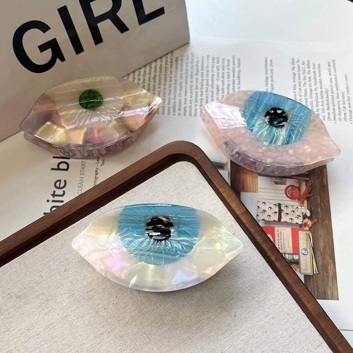 Vintage Eye Acetate Hair Claw Simple Chic Clip£ßCWAHA6027