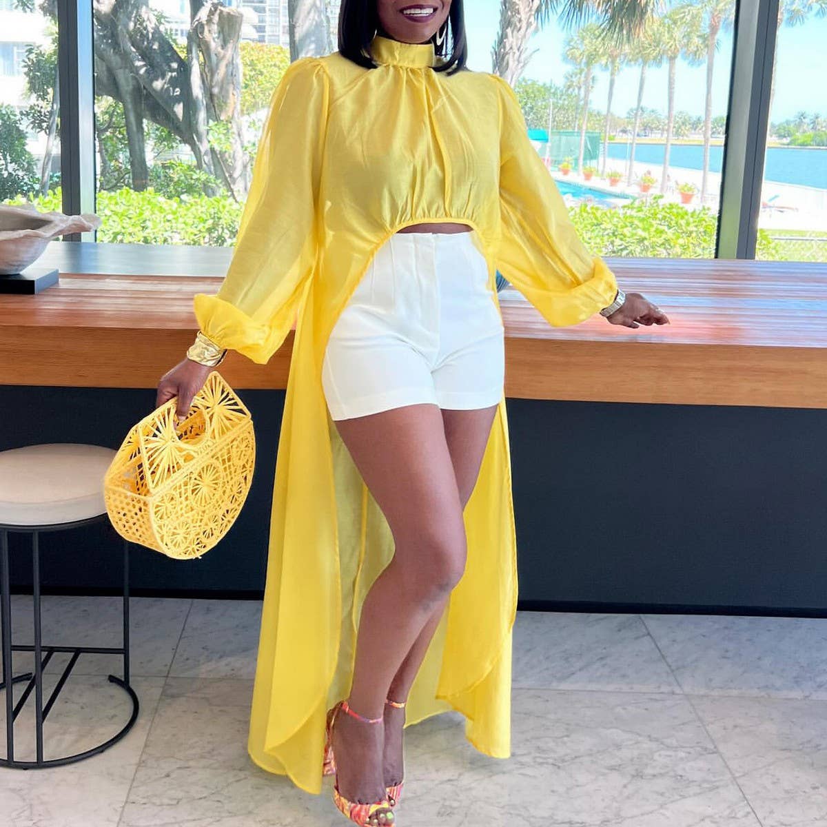 FASHION LOOSE PLUS SIZE SOLID COLOR SEXY DRESS_CWDMD3684