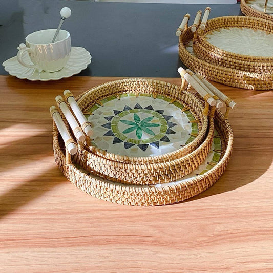 RATTAN SHELL SNACK FRUIT STORAGE BASKET_CWMM4493