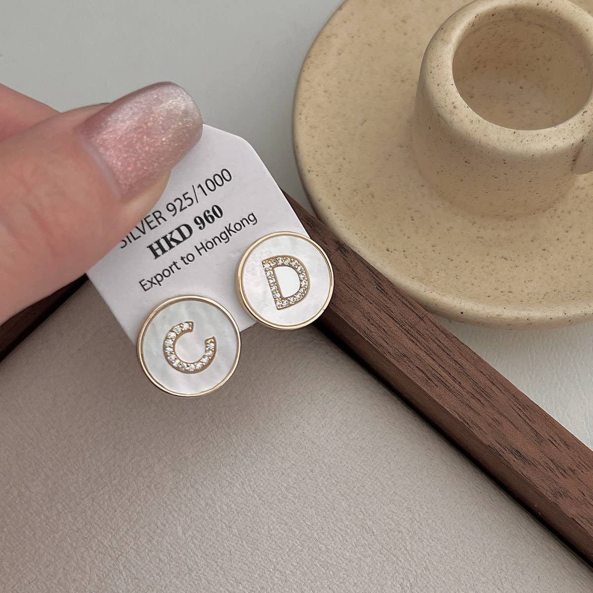 VERSATILE SHELL LETTER EARRINGS