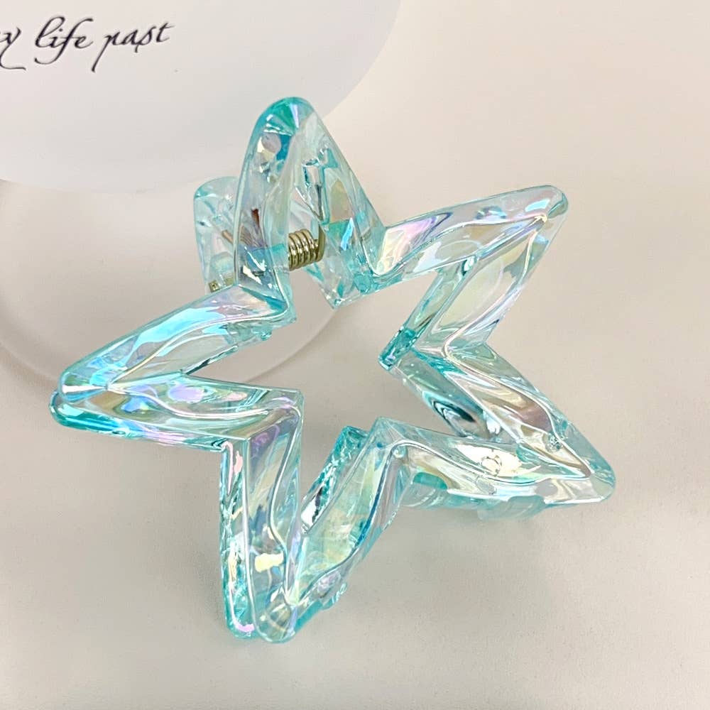 Crystal candy-colored five-pointed star grab clip