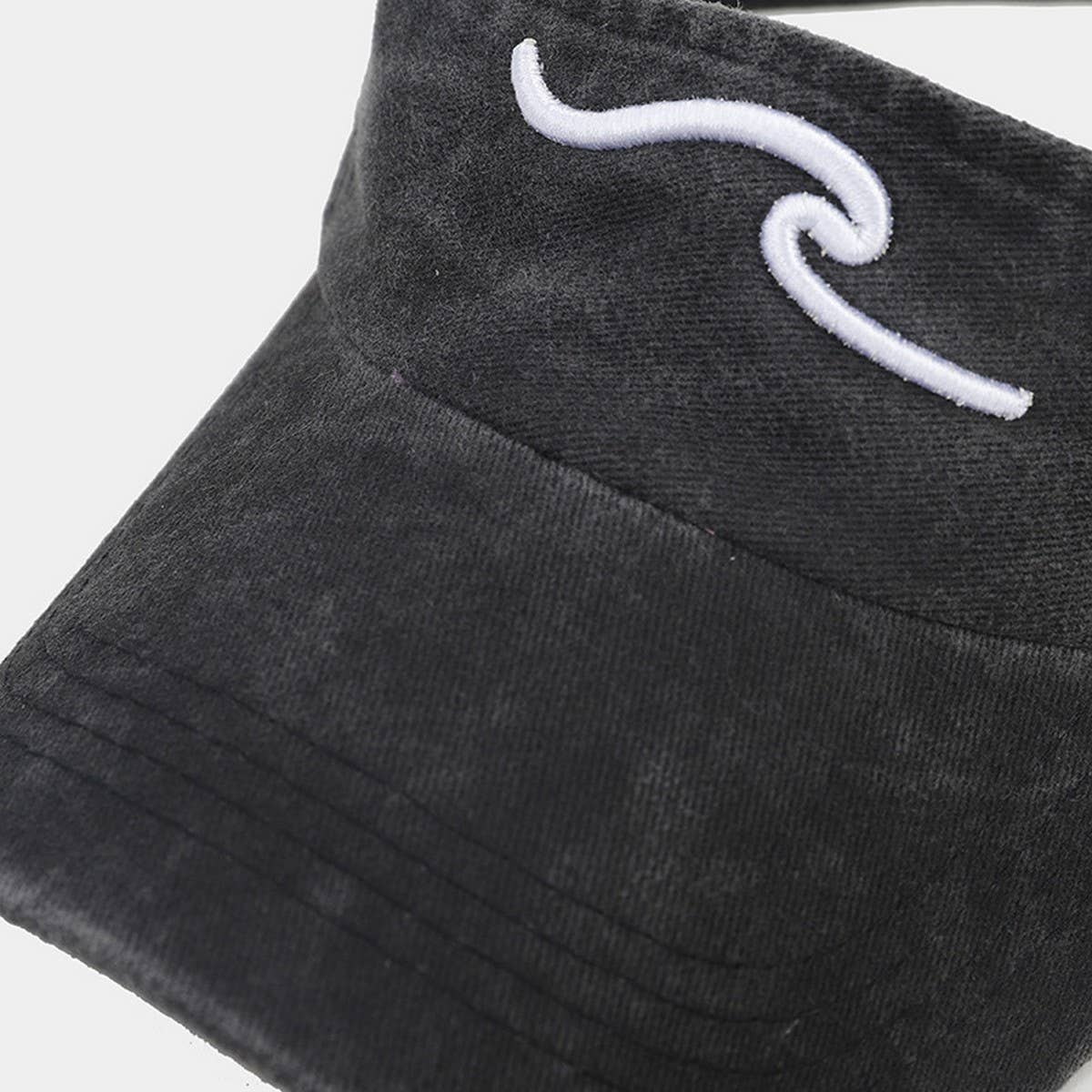 3D Wave Embroidered Visor Hat -Unisex Sunshade Cap_CWAH3299