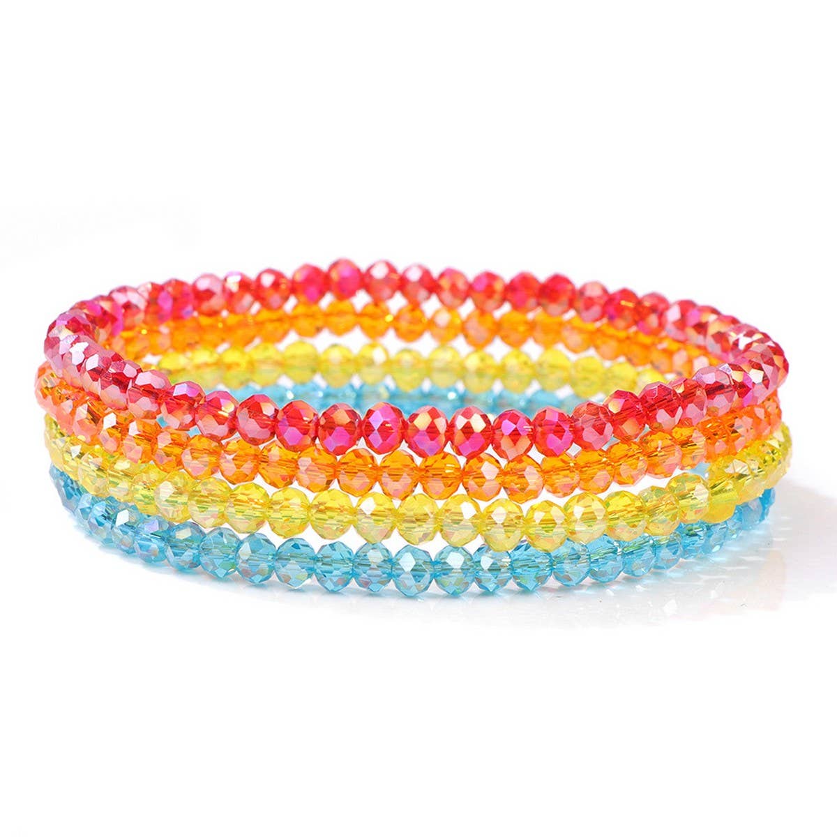 CWAJE4230_ARTIFICIAL CRYSTAL ELASTIC BRACELET SET OF FOUR