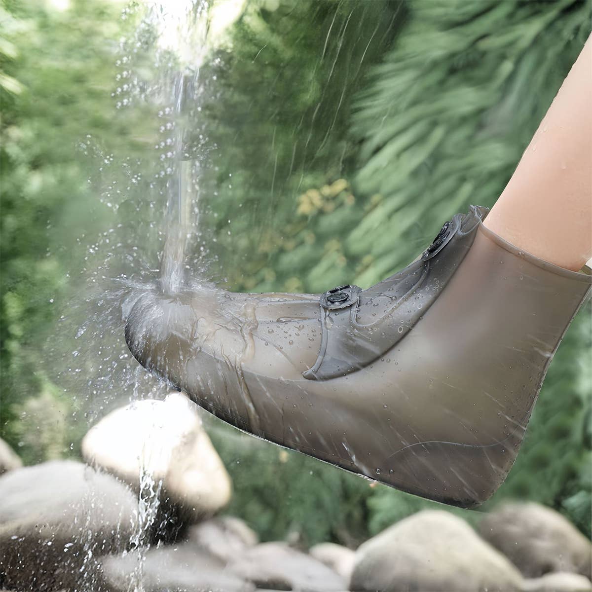 CWMM8543_MID-TUBE NON-SLIP THICKENED PORTABLE RAIN BOOTS