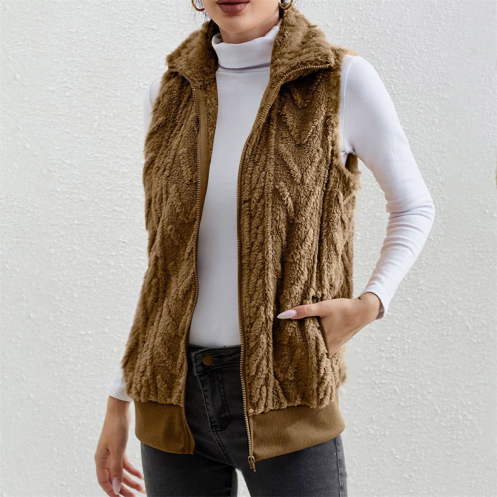 EXTRA JACQUARD FLEECE DOUBLE-SIDED WAISTCOAT
