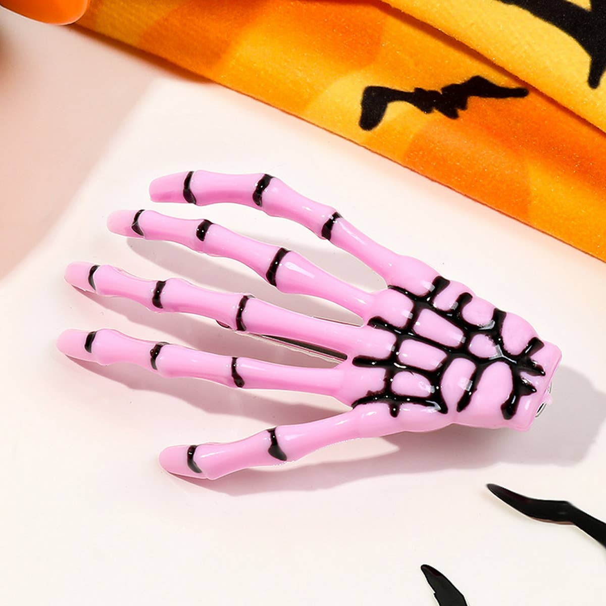 Halloween Skeleton Hand Hair Duckbill Clip_CWAHA1643