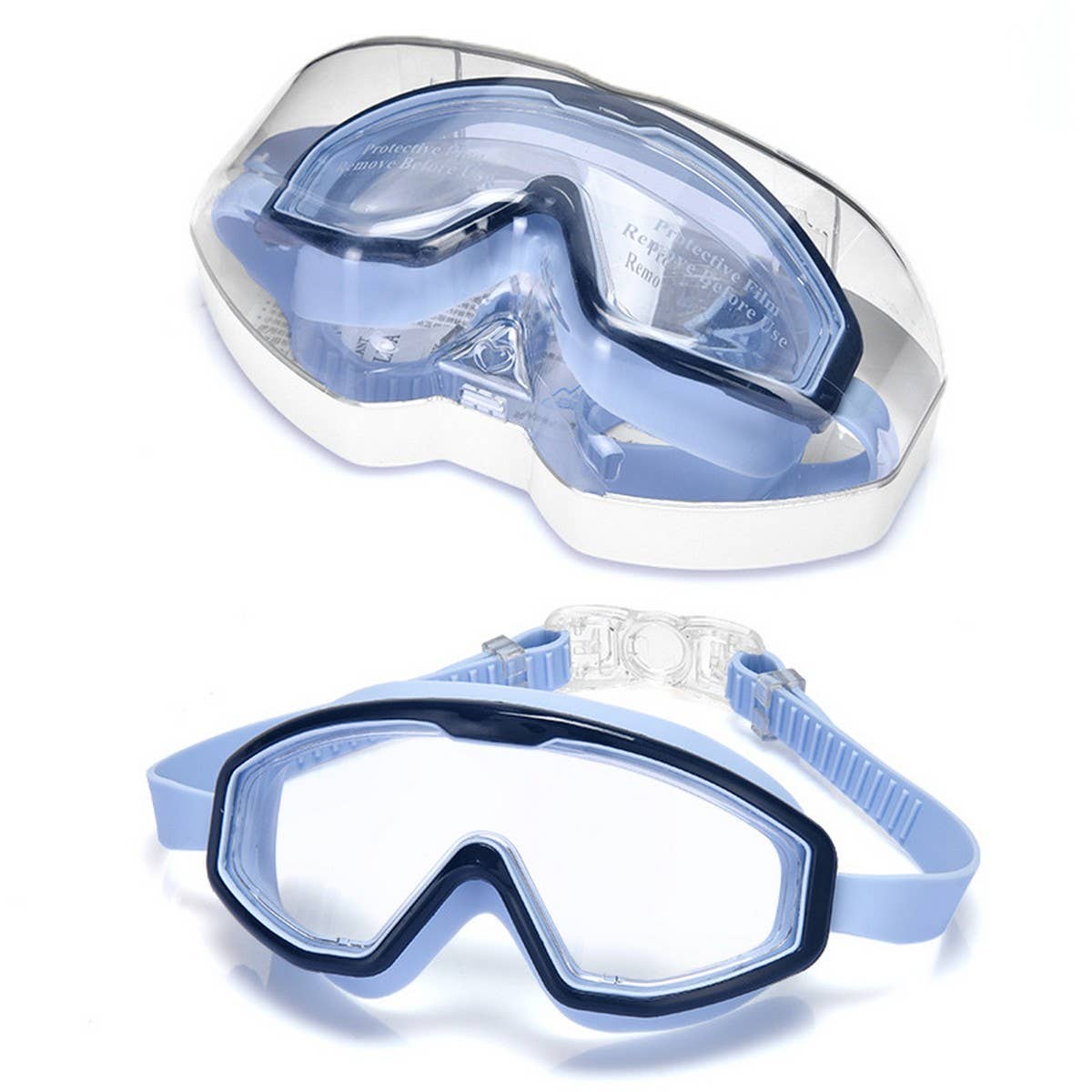 Kids Swim Goggles, Anti-Fog Large Frame Flat Lens