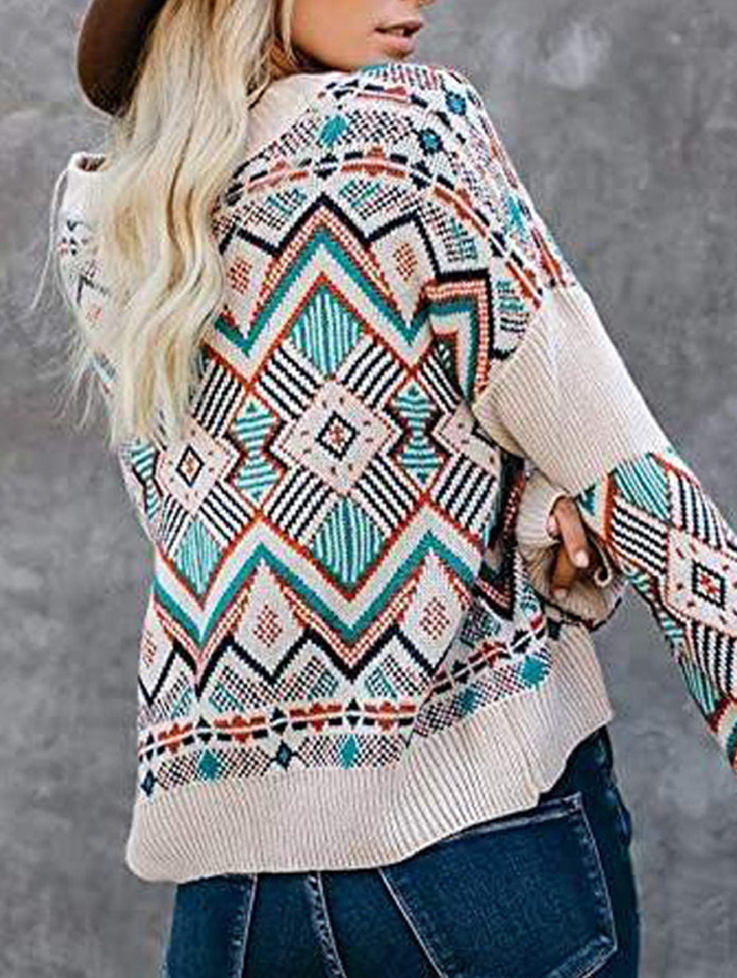 Loose jacquard Christmas pullover