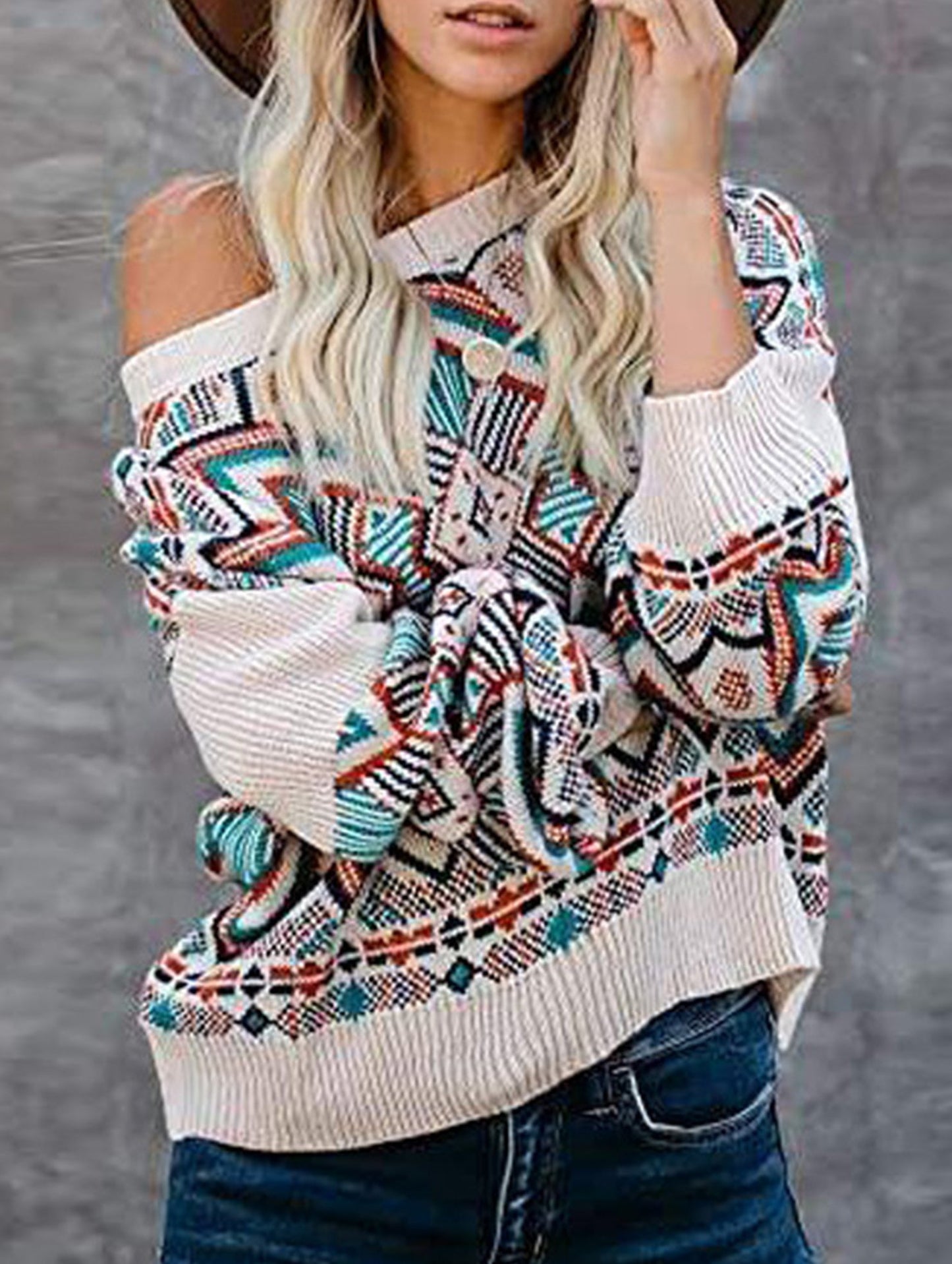 Loose jacquard Christmas pullover