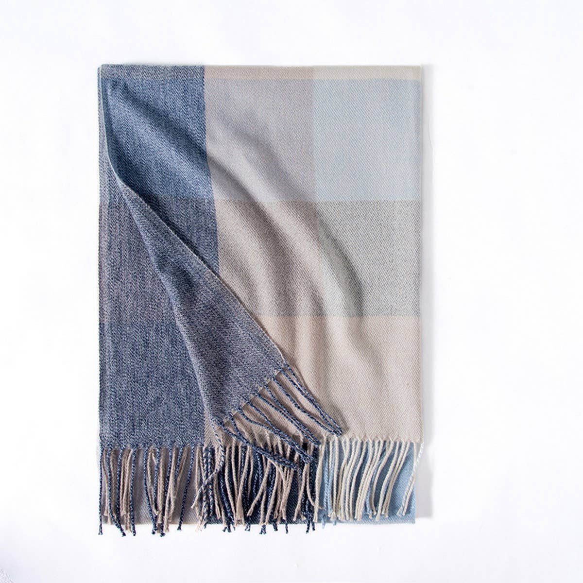 WINTER THICK WARM SHAWL KNIT LARGE PLAID SCARF