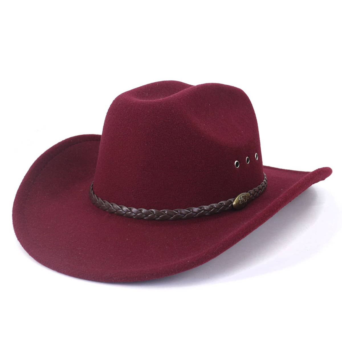 Western Cowboy Wool Felt Hat Wide Brim Jazz Hat_CWAH0677