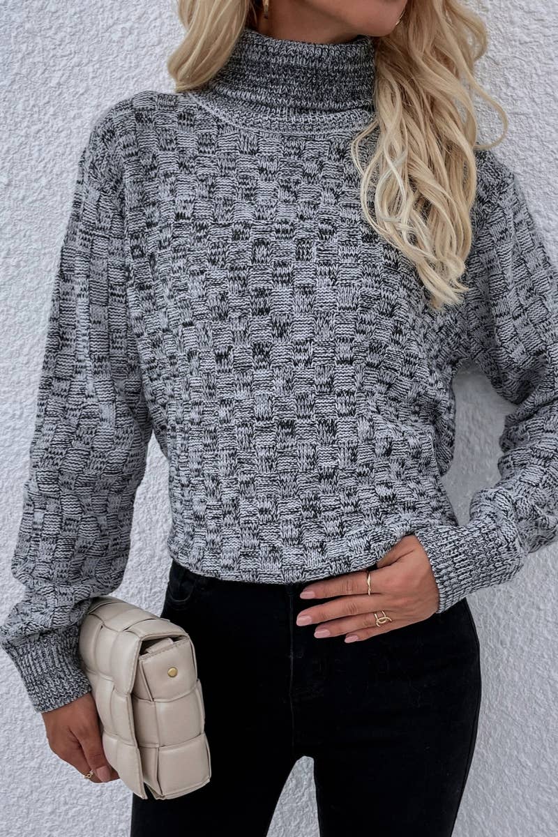 CWOSWL1157_Turtle Neck Long Sleeve Pullover Sweater